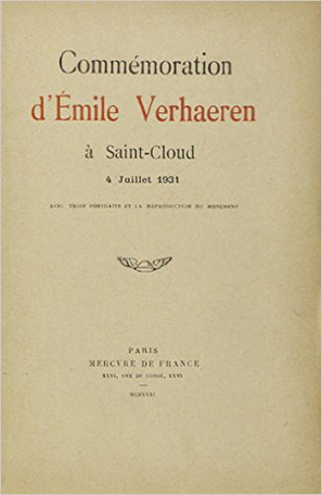 Commémoration d'Émile Verhaeren à Saint-Cloud, 4 juillet 1931